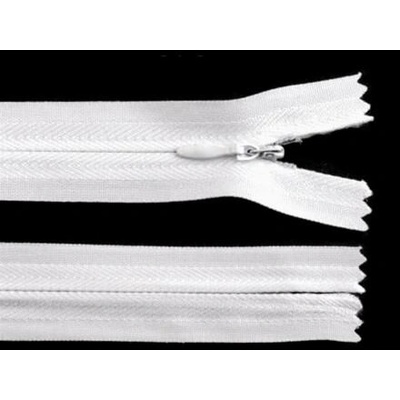 Zip spirálový skrytý No 3 délka 40 cm barva 101 bílá