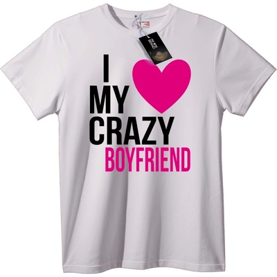 NOONEBRAND Тениска I Love My Crazy Boyfriend - 2XL, Black