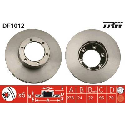 Brzdový kotúč TRW DF1012