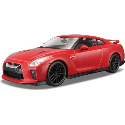 Метална количка Bburago - Nissan GT-R (R35) Coupe 2017, 1: 24, червена (18-21082R)