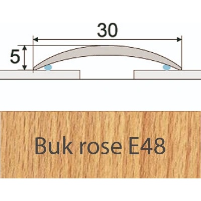 PROFIL Team Přechodový profil E48 30 mm x 1 m buk rose