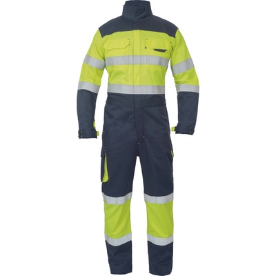 Cerva Stroke FR HV / HI-VIS multinormná kombinéza žltá-námorná modrá XL