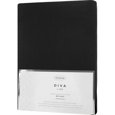 Takoy Prostěradlo bez gumy z bavlněného saténu barva černé 125 g/m2 DINA Diva Line-HF-406062 160x210 160x210