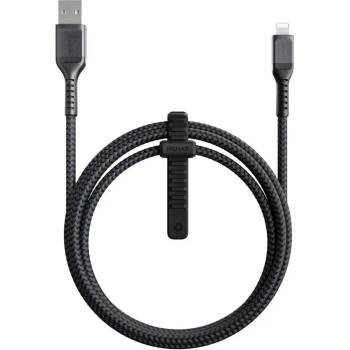 Nomad Rugged USB-A to Lightning Cable - здрав кабел с въжена оплетка за устройства с Lightning порт (150 см) (черен)