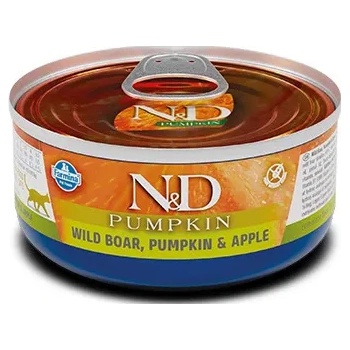 Farmina N&D Cat Boar Pumpkin & Apple - Пълноценна консервирана храна за котки в зряла възраст, плешка от глиган с ябълки, 70 гр
