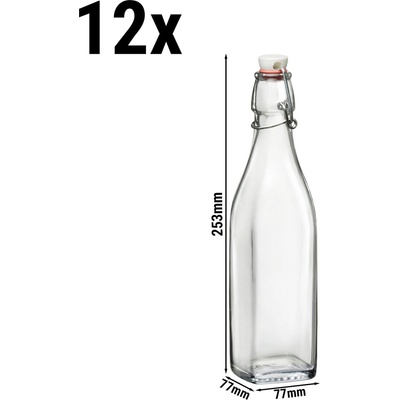 Bormioli G.Gastro Rocco | Skleněná lahev DUBLIN s pákovým uzávěrem D10585537 12 x 500 ml