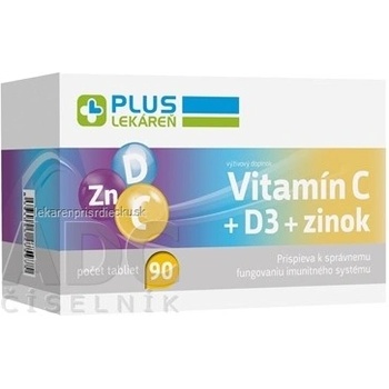 Plus Lékáreň Vitamín C + D3 + zinok 90 tabliet