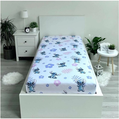 Jerry Fabrics bavlna napínací prostěradlo Lilo and Stitch 90x200x25