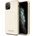 GUESS Saffiano 4G Circle Logo Leather Hard Case - дизайнерски кожен кейс за iPhone 11 Pro Max (златист)
