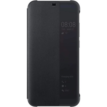 Huawei Smart View Flip Cover - оригинален кожен калъф за Huawei Honor 10 (черен)