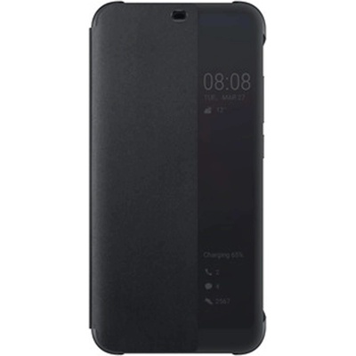 Huawei Smart View Flip Cover - оригинален кожен калъф за Huawei Honor 10 (черен)