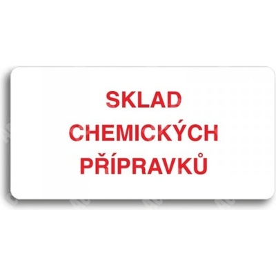ACCEPT Piktogram SKLAD CHEMICKÝCH PŘÍPRAVKŮ - bílá tabulka - barevný tisk bez rámečku