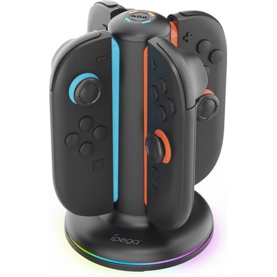 iPega SW2052 Nabíjecí Stanice s RGB JoyCon Ovladače Nintendo Switch 2 Black