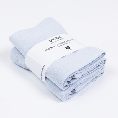 Tulimese Mušelínové pleny baby blue souprava