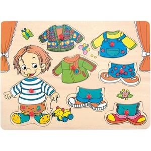 Woodyland Woody - Дървен пъзел с дръжки - Облечи Себастиян