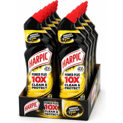 Harpic Powerplus 10x silný WC gel citrón 6 x 750 ml – Hledejceny.cz