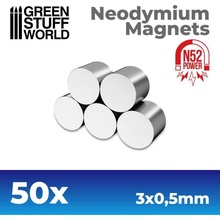 Green Stuff World Neodymium Magnets 3x0'5mm 50 units N52 / Neodymové magnety 3x0'5mm 50ks GSW9258