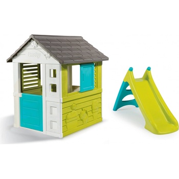 Smoby set domček Pretty Blue a šmykľavka Toboggan XS