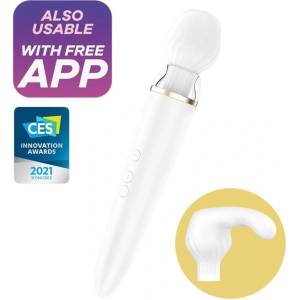 Satisfyer Бял масажор с APP Satisfyer Double Wand-er