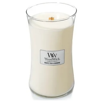 WoodWick White Tea & Jasmine ароматна свещ с дървен фитил 609, 5 гр