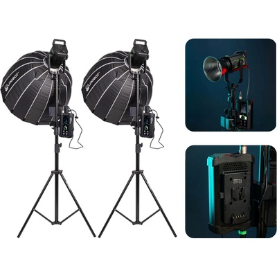 VILTROX Set 2x Weeylite Ninja 400 Mark II 150W Bi-color LED světel ninja400ii 2800-6800K / V-mount napájení / LCD ovládací konzole