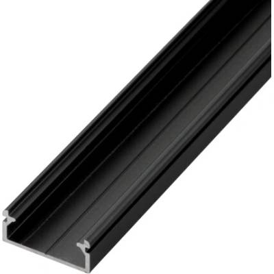 LED profil N14C - nástěnný černý - Profil bez krytu 2m