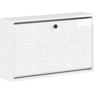 vidaXL Стенно шкафче за обувки DELFT 71 x 17 x 43 см Бял гланц (897069)