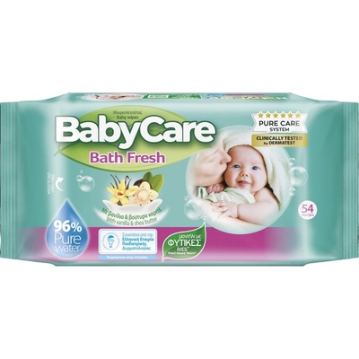 BabyCare Бебешки влажни кърпи BabyCare - Βath Fresh, 54 броя (15720)