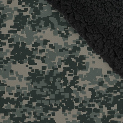 Takoy Zimní softshell s černým beránkem premium 20000 / 10000 maskáč pixel zelený