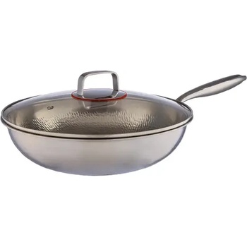 Image 1 of CHROM Тиган 'Уок', ръчно кован, трислоен, с капак - ø32/9cm (CHROM-31074)