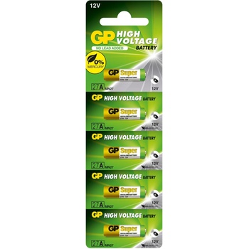 GP Batteries Алкална батерия GP 12 V -5бр. -pack цена за 1 бр. батерия- за аларми А27 (GP-BA-27AF-U5)