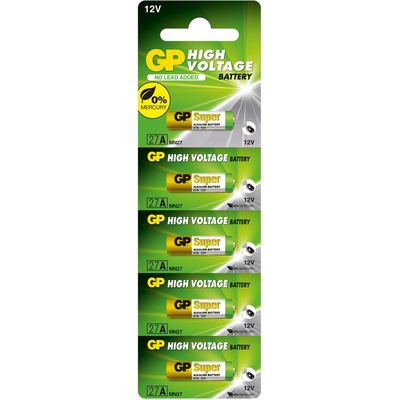 GP Batteries Алкална батерия GP 12 V -5бр. -pack цена за 1 бр. батерия- за аларми А27 (GP-BA-27AF-U5)