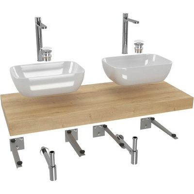 SAT s deskou pod umyvadlo Dolce 120x8x50 cm dub halifax KSETDO17
