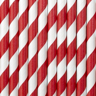 PartyDeco Papírové brčka červené 10 ks – Zboží Dáma