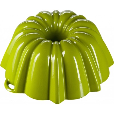 Český smalt Gourmetina Litinová smaltovaná pečicí forma bábovka Jozefína Trávníkově zelená 27 cmx11 cm