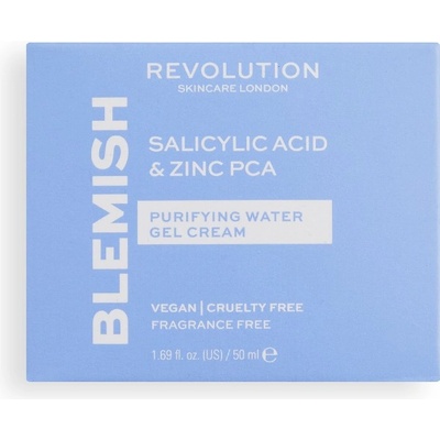Revolution Beauty REVOLUTION Skincare Salicylic Acid & Zinc PCA Purifying Water Gel Cream Гел за лице дамски 50ml