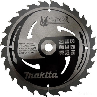 Makita Pilový kotouč na dřevo B-08062 MForce, 190x15/88mm, 24 zubů