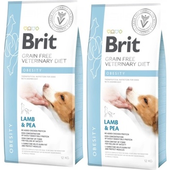 Brit Veterinary Diets GF dog Obesity 2 x 12 kg