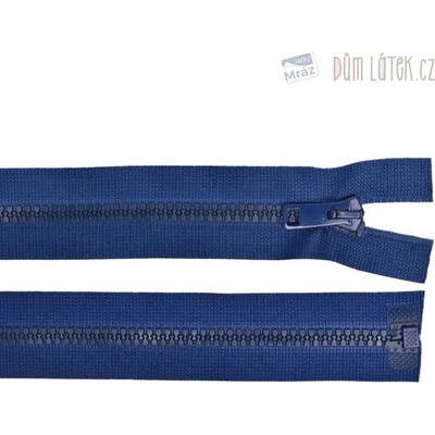 Zips kostený deliteľný modrý, dĺžka 60 cm