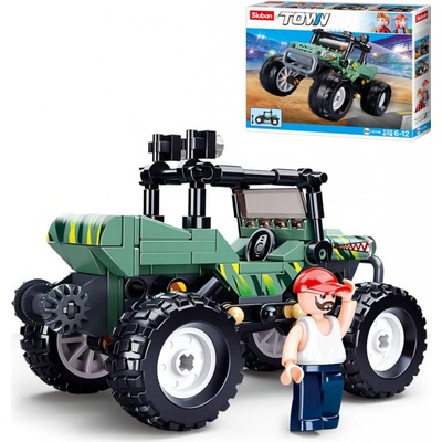 Sluban B1106 Zelený závodní vůz na Offroad trial