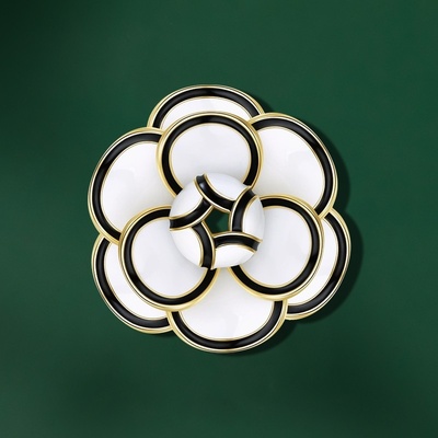 Éternelle pozlacená brož Kamélie květina B2336-WY1688 zlatá