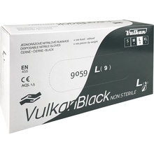 Vulkan čierne jednorazové bezprašné nitrilové rukavice L 100 ks