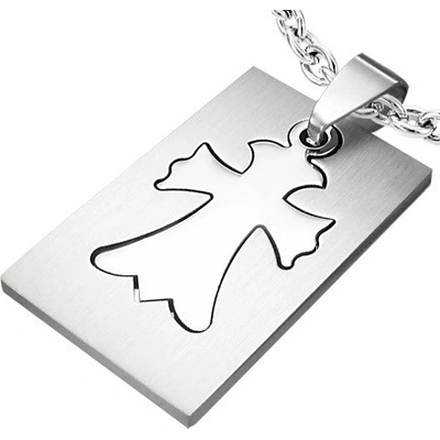 Šperky eshop Přívěsek z oceli Fleur De Lis Cross G21.20