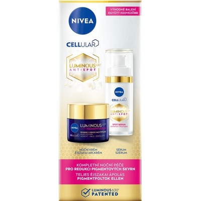 Nivea Luminous sérum proti pigmentovým škvrnám 30 ml + nočný krém proti pigmentovým škvrnám 50 ml