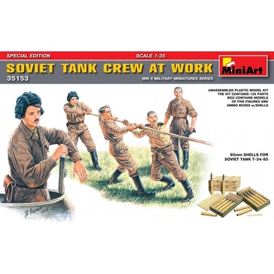 MiniArt Soviet Tank Crew At Work 5 fig 4 ammo boxes 35153 1:35