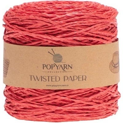 POPYARN Papírová příze Twisted paper B507 - červená, 250g 255m