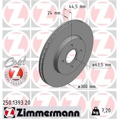 Brzdový kotúč (cena za 1ks) ZIMMERMANN 250.1393.20