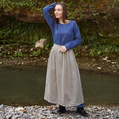 Mythrojan Středověká lněná zástěra Gudrun Přírodní