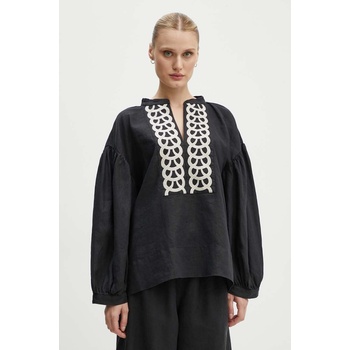 By Malene Birger Ленена блуза By Malene Birger CADMUS в черно с апликация Q70967009 (Q70967009)