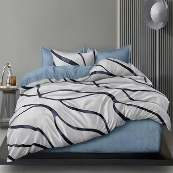 EmonaMall Двулицево спално бельо с ластик EmonaMall, 6 части - Модел S19067 (S19067-12000e)